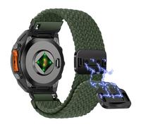Niboow QuickFit 26mm Nylon Watch Strap for Garmin Fenix 8 51mm/Fenix 7X Pro Solar/Fenix 7X/Fenix 6X/Fenix 6X Pro, Sport Elastic Replacement Band for Garmin Tactix 8 51mm/Descent Mk3i - Green