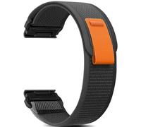 Niboow QuickFit 26mm Strap for Garmin Fenix 8 51mm/Fenix 7X Pro Solar/Fenix 7X/Fenix 6X/Fenix 6X Pro/Fenix 5X Puls, Nylon Replacement Watch Bands for Garmin Enduro 3/Epix 2 Pro 51mm - Black Gray
