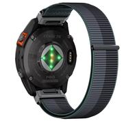 Niboow QuickFit 26mm Strap for Garmin Fenix 8 51mm/Fenix 7X Pro Solar/Fenix 7X/Fenix 6X/Fenix 6X Pro/Fenix 5X/Fenix 5X Puls, Nylon Breathable Watch Band for Garmin Enduro 3/Epix 2 Pro 51mm- Black/Grey