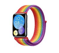 Niboow Strap Compatible with Huawei Watch Fit 2, Men Women Children Nylon Soft Lightweight Breathable Watch Band Compatible with Huawei Watch Fit 2- Rainbow