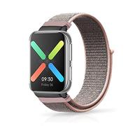 Niboow Strap Compatible with Oppo Watch Free, Men Women Children Nylon Soft Lightweight Breathable Watch Band Compatible with Oppo Watch Free - Pink