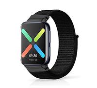 Niboow Strap Compatible with Oppo Watch Free, Men Women Children Nylon Soft Lightweight Breathable Watch Band Compatible with Oppo Watch Free - Black