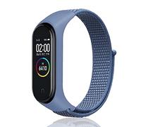 Niboow Strap Compatible with Xiaomi Mi Band 6/Mi Band 5/Mi Band 4/Mi Band 3/Amazfit Band 5, Nylon Soft Watch Band for Xiaomi Mi Band 6/Mi Band 5/Mi Band 4/Mi Band 3/Amazfit Band 5- Blue