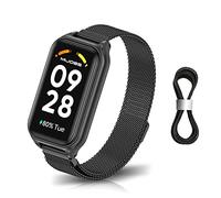 Niboow Strap for Xiaomi Smart Band 8 Active/Redmi Smart Band 2, Men Women Magnet Stainless Steel Mesh Metal Breathable Watch Bands for Xiaomi Smart Band 8 Active/Redmi Smart Band 2 - Black