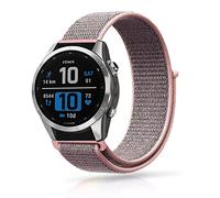Niboow Strap QuickFit 20mm for Garmin Fenix 7S Pro Solar/Garmin Epix 2 Pro 42mm, Nylon Lightweight Breathable Watch Band for Garmin Fenix 7S/6S/6S pro/5S/5S plus/Garmin Descent Mk2S - Pink