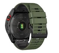 Niboow Strap QuickFit 26mm for Garmin Fenix 8 51mm/Fenix 7X Pro Solar/Fenix 7X/Fenix 6X/Fenix 6X Pro/Fenix 5X Puls, Sport Soft Silicone Watch Bands for Garmin Enduro 3/Epix 2 Pro 51mm - Green/Black