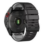Niboow Strap QuickFit 26mm for Garmin Fenix 8 51mm/Fenix 7X Pro Solar/Fenix 7X/Fenix 6X/Fenix 6X Pro/Fenix 5X Puls, Sport Soft Silicone Watch Bands for Garmin Enduro 3/Epix 2 Pro 51mm - Black/Grey