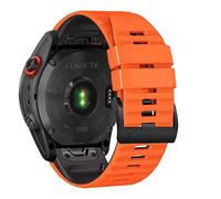Niboow Strap QuickFit 26mm for Garmin Fenix 8 51mm/Fenix 7X Pro Solar/Fenix 7X/Fenix 6X/Fenix 6X Pro/Fenix 5X Puls, Sport Soft Silicone Watch Bands for Garmin Enduro 3/Epix 2 Pro 51mm - Orange/Black