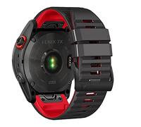 Niboow Strap QuickFit 26mm for Garmin Fenix 8 51mm/Fenix 7X Pro Solar/Fenix 7X/Fenix 6X/Fenix 6X Pro/Fenix 5X Puls, Sport Soft Silicone Watch Bands for Garmin Enduro 3/Epix 2 Pro 51mm - Black/Red