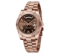 NIBOSI Men Watches Analog Quartz Stainless Steel Rose Gold Silver Watches for Men Waterproof Business Classic Desiger Wrist Watch with Day Date, A01-Rose Brown