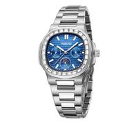 NIBOSI Men Watches Stainless Steel Analog Quartz Chronograph,Water-Resistant Diamond Dial with Luminescent Effect and Date Display Function,Gift Selection for Men's Watches(Silver Blue)