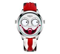 NIBOSI Watch for Men Analog Quartz Clown Dial Wrist Watches Wrist Watches Unique Weird Fashion Cool Cartoon Waterproof Leather Strap Men's Watch