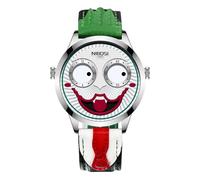 NIBOSI Watch for Men Analog Quartz Clown Dial Wrist Watches Wrist Watches Unique Weird Fashion Cool Cartoon Waterproof Leather Strap Men's Watch