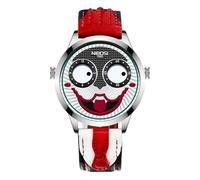 NIBOSI Watch for Mens Analog Quartz Clown Dial Wrist Watches Wrist Watches Unique Weird Fashion Cool Cartoon Waterproof Leather Strap Men's Watch