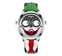 NIBOSI Watch for Mens Analog Quartz Clown Dial Wrist Watches Wrist Watches Unique Weird Fashion Cool Cartoon Waterproof Leather Strap Men's Watch