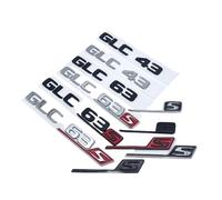 NIBOTT 2017+ Flat ABS Trunk Emblem Badge Sticker GLC43 GLC63 GLC63s V8 Biturbo 4matic Fit For Mercedes Fit For Benz AMG X253 Car Logo Sticker(Silver,GLC43)