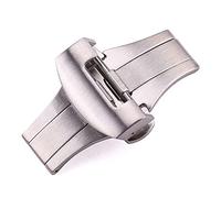 NIBOTT 20mm 22mm Watch Band Buckle Mens Silver Gold Black Brushed Solid Stainless Steel Watchbands Deployment Clasp Strap Accessories(Silver,22mm)
