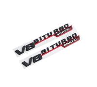NIBOTT 3D ABS Black Car Decal V8 BITURBO Rear Trunk Emblem Sticker Logo GLE63S Badge Fit For Mercedes AMG GLE 63 S W167 W166 C292 (Color : V8 Black Red 2Pcs)