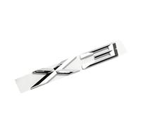 NIBOTT 3D ABS Black Chrome Car Letters Rear Trunk Badge X3 Logo Fit For BMW X3 F25 Sticker Emblem X3 E83 F25 G01 Lettering Accessories(Chrome Silver,2009-2017)
