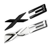 NIBOTT 3D ABS Black Chrome Car Letters Rear Trunk Badge X3 Logo Fit For BMW X3 F25 Sticker Emblem X3 E83 F25 G01 Lettering Accessories(Chrome Silver,2009-2017)