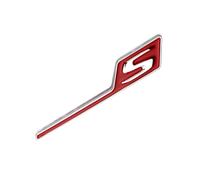 NIBOTT 3D ABS Car Trunk S Logo Badge Stickers Fit For Mercedes S Emblem AMG A45 W176 CLA45 C117 C63 W205 E63 W212 GLA45 X156 GLC GLE 63(Red Silver)
