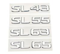 NIBOTT 3D ABS Chrome Glossy Black Letters For Car Trunk Fit For Mercedes Benz SL43 SL55 R230 SL63 SL65 AMG Logo Emblem Sticker Accessories(Chrome,SL55)
