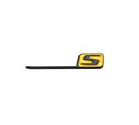 NIBOTT 3D ABS Glossy Black Yellow Silver Emblem Sticker S Logo Fit For Mercedes AMG X156 W205 W212 W207 W176 Car Rear Trunk Badge Decal(Glossy black Yellow-01,S (small))