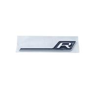 NIBOTT 3D Flat Font Letters ABS Emblem Yellow R GT GTR Fit For Mercedes Fit For Benz AMG Car Trunk Nameplate Badge Logo Sticker Chrome Glossy Black(Black silver R)