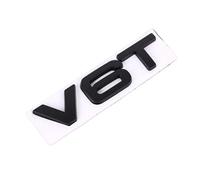 NIBOTT Car Sticker 3D V6T V8T Logo Metal Emblem Badge Decals Displacement Stickers Fit For Audi S3 S4 S5 S6 S7 S8 A4L A5 A6L A7 Q3 Q5 Q7(Black V6T)