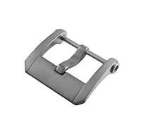 NIBOTT Fit For San Martin Watch Band Pin Buckle Titanium 20mm Watchband Strap Clasp Silver Spray Sand Brushed Watch Accessories(Grey Sandblasted)