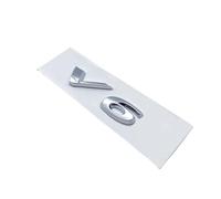 NIBOTT Letter Emblem Chrome Glossy Black ABS 3.0 5.0 V6 V8 20T 25T 30T 35T Fit For Jaguar XJ F-TYPE F-PACE E-PACE Badge Trunk Logo (Color : Silver V6 2pcs)