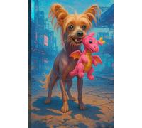 Nibs Collection: Lined Notebook (6x9): A cute, futuristic writing journal featuring Nibs the dragon-loving dog - 120 pages, soft cover, glossy finish