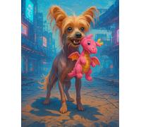 Nibs Collection: Lined Notebook (8.5 x 11): A cute, futuristic writing journal featuring Nibs the dragon-loving dog - 120 pages, soft cover, glossy finish