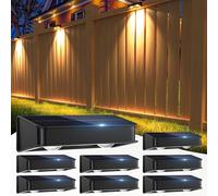 nibuuecer Solar Fence Lights 9 Colors & 11 Lighting Modes Solar Fence Light Outdoor Waterproof IP65 Super Bright Solar Lights for Outdoor Wall,Garden,Deck,Patio,Party,Pathway,Fence (8Pack)