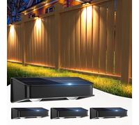 nibuuecer Solar Fence Lights 9 Colors & 11 Lighting Modes Solar Fence Light Outdoor Waterproof IP65 Super Bright Solar Lights for Outdoor Wall,Garden,Deck,Patio,Party,Pathway,Fence (4Pack)