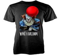 nicai It Clown Pennywise Want A Balloon Horror Scary Adult T Shirt Black S