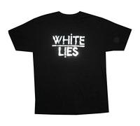 nicai White Lies Silver Foil Logo T Shirt Band England S