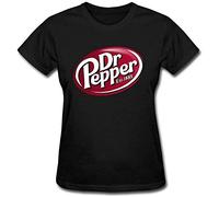 nicai Women's Soft Drink Dr Pepper T Shirt Black XL