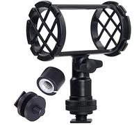 Nicama Microphone Shockmount Universal Holder Clip with Hot Shoe Mount for Shotgun Microphone Rode NTG-2 NTG-1 AKG D230 Sennheiser MKH-416 ME66 Comic
