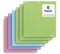 Nicapa Replacement Adhesive Cutting Mat for Cricut Explore One/Air/Air 2/Maker [12x12 inch, 6 Pack-Standardgrip x3 /Lightgrip/Stronggrip/Fabricgrip] Sticky Non-Slip Flexible