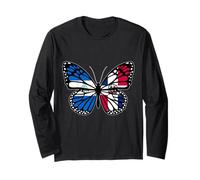 Nicaragua and Dominican Butterfly Half Nicaraguan Dominicana Long Sleeve T-Shirt