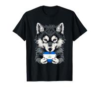 Nicaragua Cute Wolf Heart Nicaraguan Roots Nicaraguan Flag T-Shirt