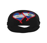 Nicaragua Flag and El Salvador Flag Sports Headband Stylish Yoga Exercise Hairbands Breathable