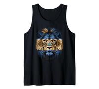 Nicaragua Flag Lion Face Majestic Animal Tank Top