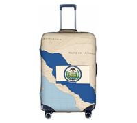 Nicaragua Flag Map Print Travel Elastic Suitcase Luggage Baggage Cover Protector, Washable And Anti-Scratch, White, XL