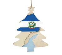 Nicaragua Flag Map Print Wooden Christmas Ornaments Collection,Festive Xmas Tree Decorations