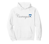 Nicaragua Handwritten Script Flag Heart Pullover Hoodie