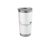 Nicaragua Handwritten Script Flag Heart Stainless Steel Insulated Tumbler