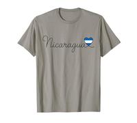 Nicaragua Handwritten Script Flag Heart T-Shirt
