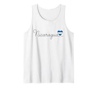 Nicaragua Handwritten Script Flag Heart Tank Top